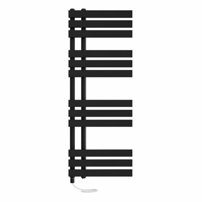 Right Radiators Prefilled Electric Heated Towel Rail D-shape Ladder Warmer Rads - 1200x450mm Black Price Comparisons | Compare The Build