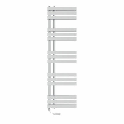 Right Radiators Prefilled Electric Heated Towel Rail D-shape Ladder Warmer Rads - 1600x450mm Chrome