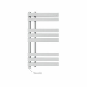 Right Radiators Prefilled Electric Heated Towel Rail D-shape Ladder Warmer Rads - 800x450mm Chrome