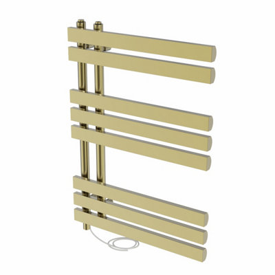 Right Radiators Prefilled Electric Heated Towel Rail D-shape Ladder ...