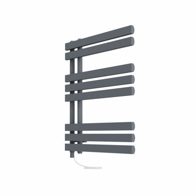 Right Radiators Prefilled Electric Heated Towel Rail D-shape Ladder ...