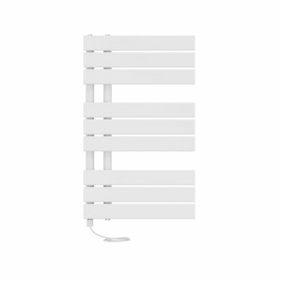 Right Radiators Prefilled Electric Heated Towel Rail Flat Panel Bathroom Ladder Warmer Rads - 824x500mm White Price Comparisons | Compare The Build
