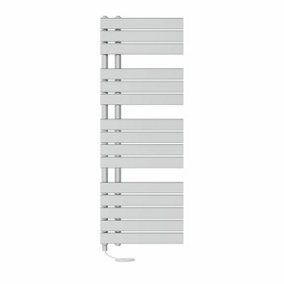 Right Radiators Prefilled Electric Heated Towel Rail Flat Panel Ladder Warmer Rads - 1380x500mm Chrome