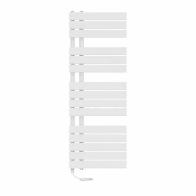 Right Radiators Prefilled Electric Heated Towel Rail Flat Panel Ladder Warmer Rads - 1380x500mm White