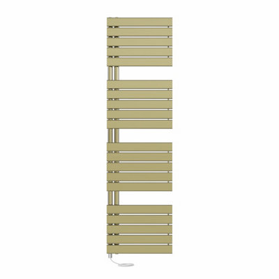 Right Radiators Prefilled Electric Heated Towel Rail Flat Panel Ladder Warmer Rads - 1800x500mm Brushed Brass