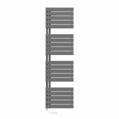 Right Radiators Prefilled Electric Heated Towel Rail Flat Panel Ladder Warmer Rads - 1800x500mm Gunmetal