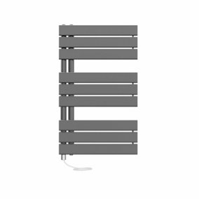 Right Radiators Prefilled Electric Heated Towel Rail Flat Panel Ladder Warmer Rads - 824x500mm Gunmetal