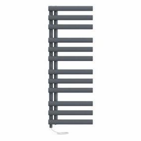 Right Radiators Prefilled Electric Heated Towel Rail Oval Column Ladder Warmer Rads - 1200x450mm Sand Grey