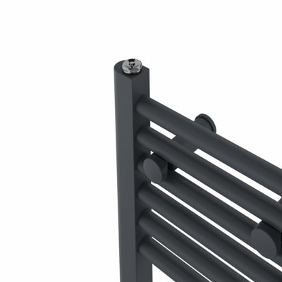 Right Radiators Prefilled Electric Straight Heated Towel Rail Bathroom Ladder Warmer Rads - Anthracite 1800x300 mm