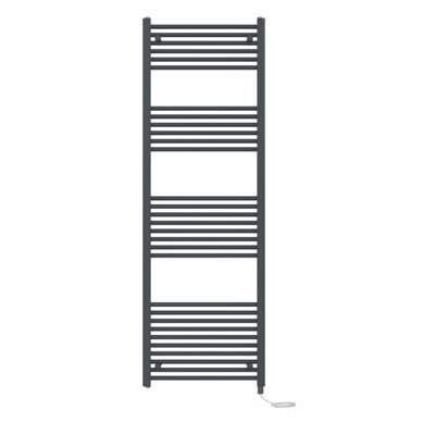 Right Radiators Prefilled Electric Straight Heated Towel Rail Bathroom Ladder Warmer Rads - Anthracite 1800x600 mm