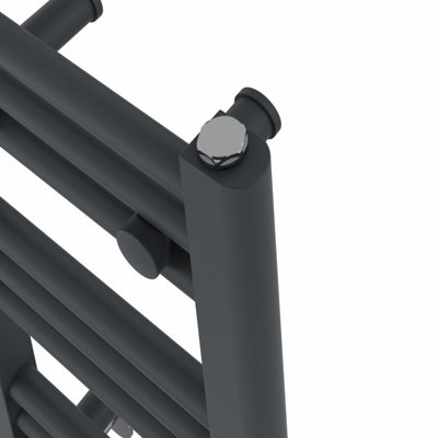 Right Radiators Prefilled Electric Straight Heated Towel Rail Bathroom Ladder Warmer Rads - Anthracite 800x300 mm