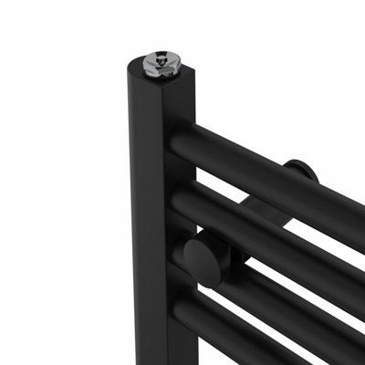 Right Radiators Prefilled Electric Straight Heated Towel Rail Bathroom Ladder Warmer Rads - Black 1000x300 mm