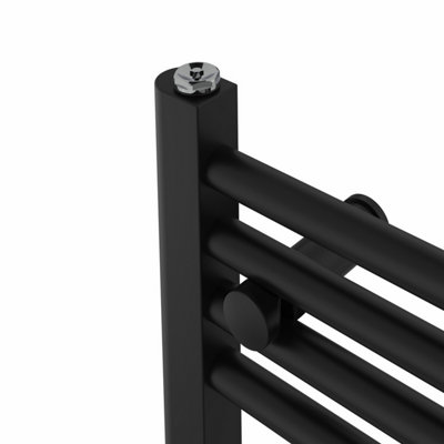 Right Radiators Prefilled Electric Straight Heated Towel Rail Bathroom Ladder Warmer Rads - Black 1000x400 mm