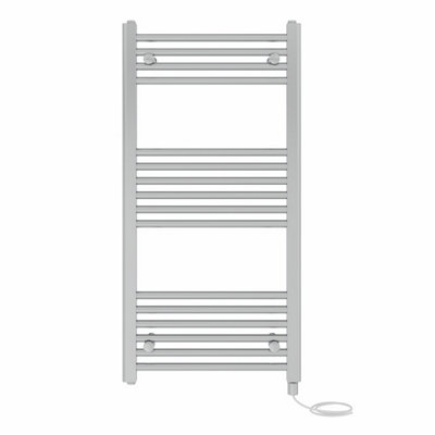 Right Radiators Prefilled Electric Straight Heated Towel Rail Bathroom Ladder Warmer Rads - Chrome 1000x500 mm