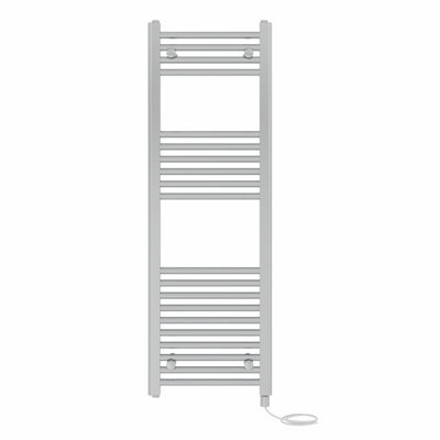 Right Radiators Prefilled Electric Straight Heated Towel Rail Bathroom Ladder Warmer Rads - Chrome 1200x400 mm