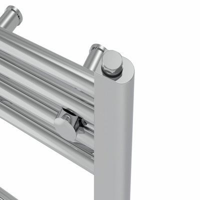 Right Radiators Prefilled Electric Straight Heated Towel Rail Bathroom Ladder Warmer Rads - Chrome 1200x400 mm