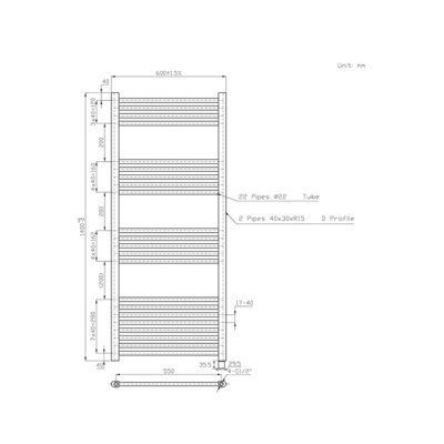 Right Radiators Prefilled Electric Straight Heated Towel Rail Bathroom Ladder Warmer Rads - Chrome 1400x600 mm
