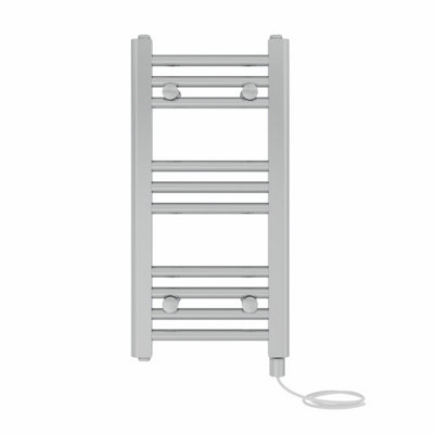 Right Radiators Prefilled Electric Straight Heated Towel Rail Bathroom Ladder Warmer Rads - Chrome 600x300 mm