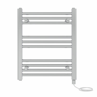 Right Radiators Prefilled Electric Straight Heated Towel Rail Bathroom Ladder Warmer Rads - Chrome 600x500 mm