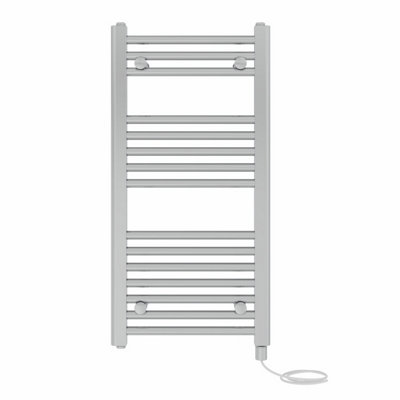 Right Radiators Prefilled Electric Straight Heated Towel Rail Bathroom Ladder Warmer Rads - Chrome 800x400 mm