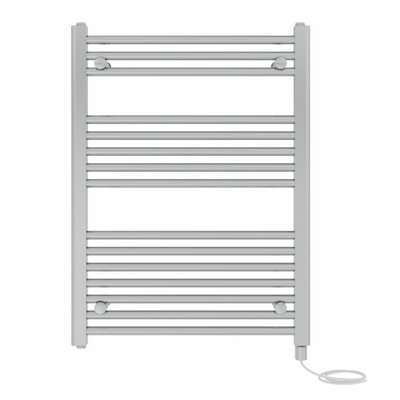 Right Radiators Prefilled Electric Straight Heated Towel Rail Bathroom Ladder Warmer Rads - Chrome 800x600 mm