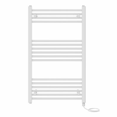 Right Radiators Prefilled Electric Straight Heated Towel Rail Bathroom Ladder Warmer Rads - White 1000x600 mm