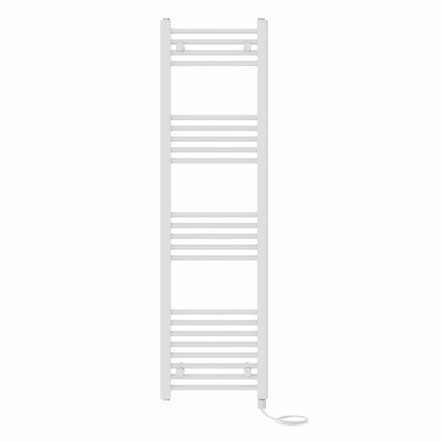 Right Radiators Prefilled Electric Straight Heated Towel Rail Bathroom Ladder Warmer Rads - White 1400x400 mm