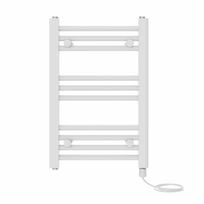 Right Radiators Prefilled Electric Straight Heated Towel Rail Bathroom Ladder Warmer Rads - White 600x400 mm