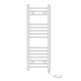 Right Radiators Prefilled Electric Straight Heated Towel Rail Bathroom Ladder Warmer Rads - White 800x300 mm