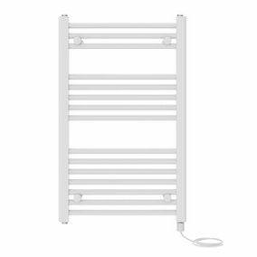 Right Radiators Prefilled Electric Straight Heated Towel Rail Bathroom Ladder Warmer Rads - White 800x500 mm