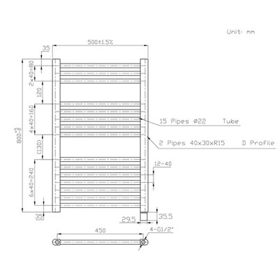 Right Radiators Prefilled Electric Straight Heated Towel Rail Bathroom Ladder Warmer Rads - White 800x500 mm