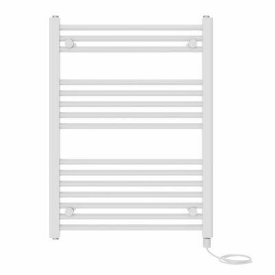 Right Radiators Prefilled Electric Straight Heated Towel Rail Bathroom Ladder Warmer Rads - White 800x600 mm