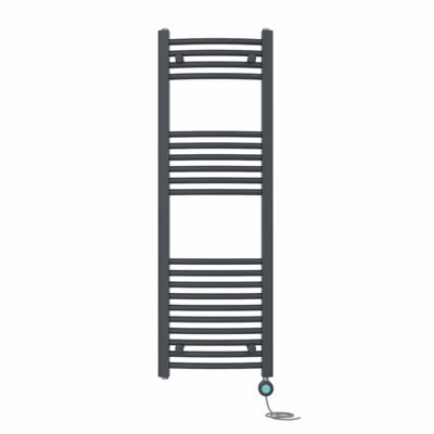 Right Radiators Prefilled Thermostatic Electric Heated Towel Rail Curved Bathroom Ladder Warmer - Anthracite 1200x400 mm Price Comparisons | Compare The Build