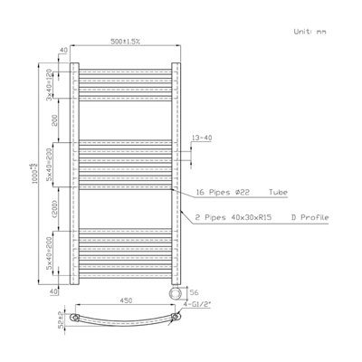 Right Radiators Prefilled Thermostatic Electric Heated Towel Rail Curved Bathroom Ladder Warmer - Chrome 1000x500 mm