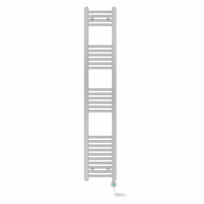 Right Radiators Prefilled Thermostatic Electric Heated Towel Rail Curved Bathroom Ladder Warmer - Chrome 1600x300 mm