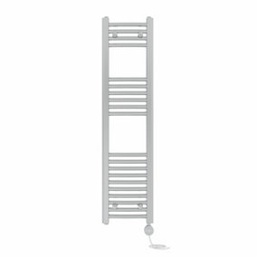 Right Radiators Prefilled Thermostatic Electric Heated Towel Rail Curved Ladder Warmer Rads - Chrome 1200x300 mm