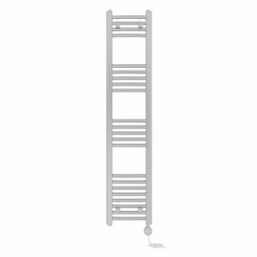 Right Radiators Prefilled Thermostatic Electric Heated Towel Rail Curved Ladder Warmer Rads - Chrome 1400x300 mm