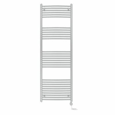 Right Radiators Prefilled Thermostatic Electric Heated Towel Rail Curved Ladder Warmer Rads - Chrome 1800x600 mm