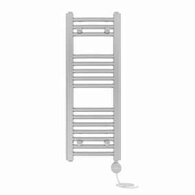 Right Radiators Prefilled Thermostatic Electric Heated Towel Rail Curved Ladder Warmer Rads - Chrome 800x300 mm