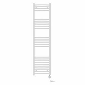 Right Radiators Prefilled Thermostatic Electric Heated Towel Rail Curved Ladder Warmer Rads - White 1600x400 mm