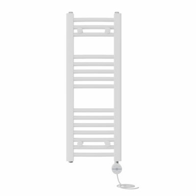 Right Radiators Prefilled Thermostatic Electric Heated Towel Rail Curved Ladder Warmer Rads - White 800x300 mm