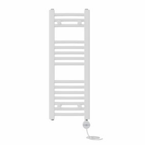 Right Radiators Prefilled Thermostatic Electric Heated Towel Rail Curved Ladder Warmer Rads - White 800x300 mm