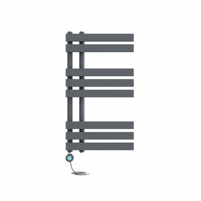 Right Radiators Prefilled Thermostatic Electric Heated Towel Rail D-shape Ladder Warmer Rads - 800x450mm Sand Grey Price Comparisons | Compare The Build