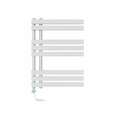 Right Radiators Prefilled Thermostatic Electric Heated Towel Rail D-shape Ladder Warmer Rads - 800x600mm Chrome