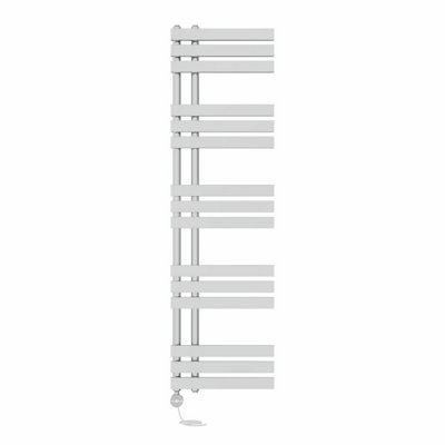 Right Radiators Prefilled Thermostatic Electric Heated Towel Rail D-shape Rads Ladder Warmer - 1600x450mm Chrome