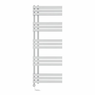 Right Radiators Prefilled Thermostatic Electric Heated Towel Rail D-shape Rads Ladder Warmer - 1600x600mm Chrome