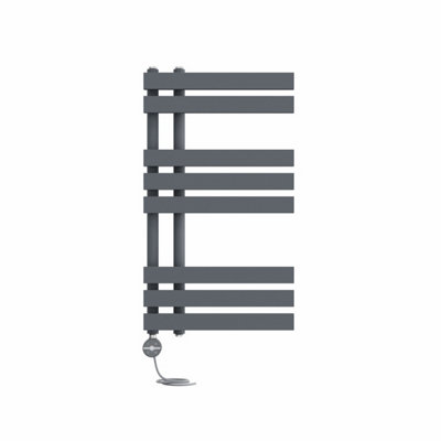 Right Radiators Prefilled Thermostatic Electric Heated Towel Rail D-shape Rads Ladder Warmer - 800x450mm Sand Grey Price Comparisons | Compare The Build