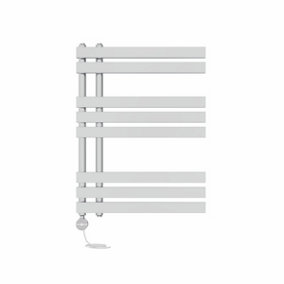 Right Radiators Prefilled Thermostatic Electric Heated Towel Rail D-shape Rads Ladder Warmer - 800x600mm Chrome