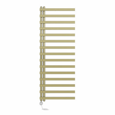 Right Radiators Prefilled Thermostatic Electric Heated Towel Rail Designer Rads Ladder Warmer - 1600x600mm Brushed Brass