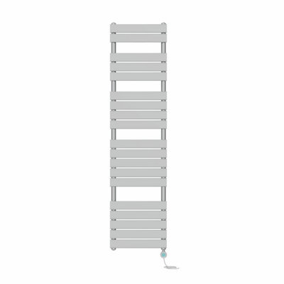 Right Radiators Prefilled Thermostatic Electric Heated Towel Rail Flat Panel Bathroom Ladder Warmer - Chrome 1800x450 mm